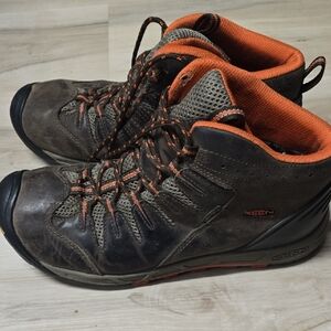 Keen Lace-Up Brown and Orange Hiking Boots